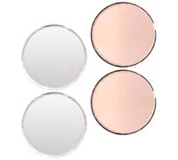 ULTECHNOVO 4pcs Nail Art Display Boards Mirror Surface Mixing Pallet Nail Tips Tray Manicure Mixing Plate for DIY Art and False Decoration in Rose Gold and Silver