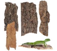 ULTECHNOVO 4pcs Natural Cork Bark for Reptile Hide - Tree Bark Basking Platform for Bearded Dragon Gecko & Snake, Terrarium Wood Decor Tank Accessories for Climbing, Hiding & Bioactive Habitat