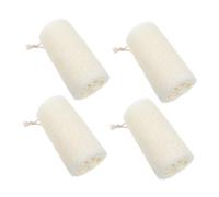 ULTECHNOVO 4pcs Natural Loofah Sponge Bath Towel Exfoliating Body Loofah Bath Sponge Exfoliating Towel Body Shower Scrub Beige