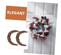 ULTECHNOVO 4pcs Natural Rattan Crescent Moon Wreaths Handwoven Artisan Grapevine Rings for Front Door Summer Decor Unique Elegant Rustic Floral Craft Supplies