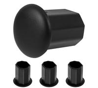 ULTECHNOVO 4Pcs Octagonal Hockey Stick End Caps Black Pipe End Covers Lightweight Protective Heat Resistant Safety Caps for Field and Indoor Hockey Stick Tail Protection