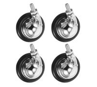 ULTECHNOVO 4pcs Plastic Stem Caster Wheels M8 Threaded Universal Swivel Chair Castors Replacement for Office Furniture Rolling Desk Chairs Carpet Use