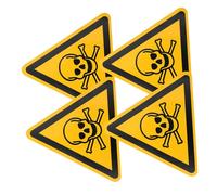 ULTECHNOVO 4pcs Poisoning Caution Stickers Safety Warning Labels for Workshops Factories and Hazardous Areas Adhesive Decals for Accident Prevention