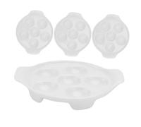 ULTECHNOVO 4pcs Porcelain Snail Plate Baking Dish Deviled Egg Holder Tray Ceramic Escargot Serving Dish for Family Gatherings