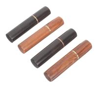 ULTECHNOVO 4pcs Portable Multi-Function Tubes Toothpick Holder with Wooden Case Lightweight Synthetic Material Large Capacity Storage for Hand-Knitting and Daily Use