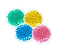 ULTECHNOVO 4pcs Reusable Small Round Ice Packs for Eye and Facial Relief Extended Hot and Cold Therapy Design in Blue Light Green Pink Yellow Portable Soothing Fatigue Compress