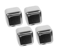 ULTECHNOVO 4Pcs Reusable Stainless Steel Ice Cubes Quick Freezing Whiskey Stones for Drinks Ice Cubes to Chill Beverages Without and Convenient for Home Bar