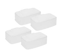 ULTECHNOVO 4pcs Reusable Wet Wipes Box with Sealing Lid Portable Pp Plastic Wipe Container for Home and Living Rooms Easy Open and Close for Fresh Wet Tissue Storage