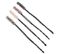 ULTECHNOVO 4Pcs Rhinestone Hair Bun Maker for Women DIY Hair Donut Shaper with Crystal Pearl Accent Easy Portable Styling Tool for Wedding Party Prom Everyday Use