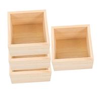 ULTECHNOVO 4Pcs Rustic Wooden Boxes for Display Multi Purpose Craft Storage Decorative Desktop Organizers for Jewelry and Accessories Sturdy Wood Crates for Home and Office