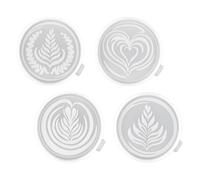 ULTECHNOVO 4pcs Silicone Resin Epoxy Coaster Molds for Making Round Cup Mats, Reusable DIY Craft Moulds for Creating Unique Coasters and Bowl Mats