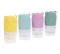 ULTECHNOVO 4pcs Silicone Travel Bottles for Toiletries 30ml Refillable Squeezable Liquid Containers Easy to Clean Easy to Carry Multi-colour Set for Travel