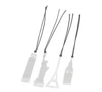 ULTECHNOVO 4pcs Silver Stainless Steel Architecture Model Bookmarks Set with London, Tower of Pisa, and Eiffel Tower Shapes, Practical Metal Page Markers for Reading and Elegant Decoration