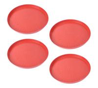 ULTECHNOVO 4pcs Small Plastic Poultry Feeding Trays for Quail and Chicken, Lightweight round Feed Containers, Versatile Use for Feeding Poultry in Farm and Backyard