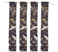 ULTECHNOVO 4pcs Soft Lightweight Cotton Cloth Flute Storage Pouch Set for Soprano and Vertical Flute Recorder for Small Item Packaging and Travel