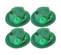 ULTECHNOVO 4pcs St Patricks Day Mini Hat Hair Clips Clover Bow Irish Holiday Party Women's Hair Accessories for Women
