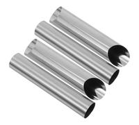 ULTECHNOVO 4pcs Stainless Steel Cream Horn Molds Non-Stick Cannoli Tubes Large Cylindrical Pastry Baking Tools for Home Kitchen Danish Croissant Baking