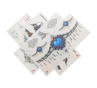 ULTECHNOVO 4pcs Temporary Tattoo Stickers for Chest and Body, Assorted Colour Decals with Easy Application and Effect, for Pool and Beach Use, Fashionable and Elegant Look