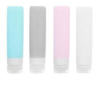 ULTECHNOVO 4pcs Travel Bottles for Toiletries 80ml Food Grade Silicone Leak-proof Design Squeezing Empty Lotion Dispenser Refillable Containers for Travel and Daily Use Random Color