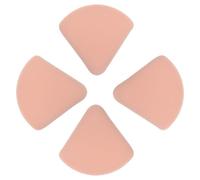 ULTECHNOVO 4pcs Travel Makeup Powder Puff Set Pink Pu Sponge Triangular Cosmetic Puff with Strong Grasping Power Avoids Waste of Powder for Face Makeup