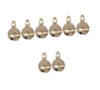 ULTECHNOVO 4sets Brass Antique Bell Keychain Pendant Chinese Style DIY Craft Charm for Bags Unique Decorative Keyring Design for Home and Office Decor 2pcs*4