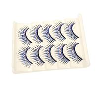 ULTECHNOVO 5 Pairs Exaggerated Blue Crystal False Eyelashes for Latin Dance Stage Performance, Dramatic Thick Art Fake Lashes for Cosplay and Party Use