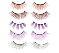 ULTECHNOVO 5 Pairs Natural False Eyelashes Mixed Style Realistic Fake Eyelash Extensions for Intense Volume and Multiple Uses for Parties Cosplay and Stage Makeup