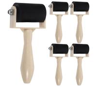 ULTECHNOVO 5 Pcs Printmaking Roller Printing Ink Roller Brayer for Black Rubber Plastic Spreading Ink Easy to Clean Tool Suitable for Printing and Graphic Projects