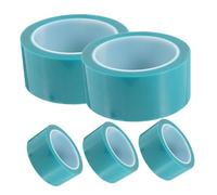 ULTECHNOVO 5 Rolls Pet Masking Tape Long Assorted Widths High Temperature Resistant Automotive Paint Tape for Curves Strong Adhesion Residue Painting and DIY Projects Random Color