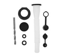 ULTECHNOVO 5 Sets Black Can Spout Fuel Nozzle Replacement with Anti-Leak Rubber Gaskets Fastener Buckle Caps and Drill Bit Flexible Fuel Tank Hose Accessories for Petrol Cans