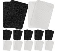 ULTECHNOVO 50 Pairs Non-Slip Sofa Cushion Pads and Rug Tape, 4cm X 6cm White Black Hook and Loop Fasteners for Floor Mat Anti-Skid Grip on Hardwood and Carpet, Multipurpose Invisible Fixers