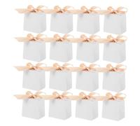 ULTECHNOVO 50 Sets Mini White Candy Boxes with Ribbon Small Treat Boxes for Weddings Parties and Birthday Favors for Desserts Cookies and Packaging