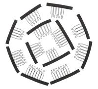 ULTECHNOVO 50Pcs Assorted Wig Net Combs with Steel Teeth Lightweight Elastic Hair Net Clips for Secure Wig Caps Easy Sew Accessories for Professional and Personal Use