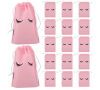 ULTECHNOVO 50pcs Drawstring Lash Makeup Bags Cosmetic Storage Bag for Travel Eyelash Decorations Sample Pouch