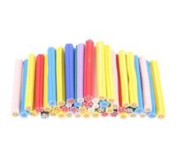 ULTECHNOVO 50pcs Polymer Clay Nail Art Sticks Canes for DIY Nail Decoration 5x50mm Can be Cut into Thick or Thin Slices for Party and Dating