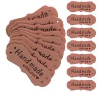 ULTECHNOVO 50pcs Sewing Labels Crochet Tags Pu Material Classic Style Not Easy to Fade Not Easy to Break for Knitting Crafts Hats Handmade