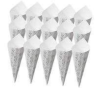 ULTECHNOVO 50pcs Small Flower Cones Kraft Paper Petal Holders for Wedding Decorations Bouquet Flower Cones for Party Easy to Decorate with Ribbon Rope
