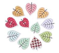 ULTECHNOVO 50pcs Wooden Buttons Leaf Shaped Buttons Delicate Unique Design Assorted Colour Good Wood Material Suitable for DIY Crafts and Windbreakers Holiday Parties Sewing Supplies