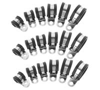 ULTECHNOVO 52pcs Stainless Steel Rubber Coated Hose Clamps Assortment Kit with Double-Riveted Edges for Automotive Wire Tube Pipe Secure Installation and Noise Reduction