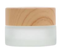 ULTECHNOVO 5g Frosted Glass Powder Mixing Cup with Lid and Wooden Cover Practical Small Container for Nail Art Work Manicure Washing Cup for False Nails