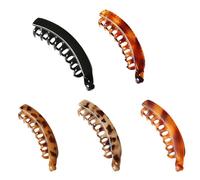 ULTECHNOVO 5pcs Banana Ponytail Holder Clips for Women, Non-slip Ps Material Hair Clips, Convenient for Use, Suitable for Shower and Birthday, Assorted Colour
