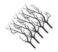 ULTECHNOVO 5pcs Black Plastic Artificial Branches with Realistic Appearance, Portable Decorative Twigs for Home and Bridal Bouquets, for Rustic Wedding and Seasonal DIY Decor