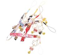 ULTECHNOVO 5pcs Cat Phone Charm Lucky Phone Strap Japanese Design Metal Cloth Keychain Versatile Use Pleasant Sound and USB Drives