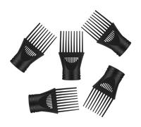 ULTECHNOVO 5pcs Hair Blower Nozzle Hair Dryer Front Nozzle Blow Dryer Comb Attachment Plastic Reusable Black Styling Tool for Salon Care
