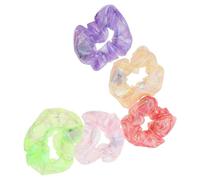ULTECHNOVO 5pcs Light up Hair Scrunchies for Women, Glowing Neon Glow Scrunchies with Fabric and Metal Material, Adjustable 3-level Brightness for Glow Parties and Halloween, Stylish
