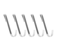 ULTECHNOVO 5pcs Multi-Functional Kitchen Storage Rack Wall-Mounted Silver 201 Stainless Steel with J Shape Hooks Minimalist Modern Design for Kitchen Storage Organisation