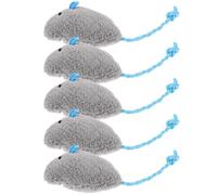 ULTECHNOVO 5pcs Plush Cat Mouse Pack for Indoor Use, Soft Wear-resistant Kitten Supplies with Pull and Bite Resistant Material, Interactive Plaything for Cats