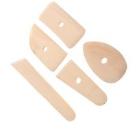 ULTECHNOVO 5pcs Pottery Crafts Modeling Tools Pottery Shaping Tools Wood Beige Decorating Easy to Store for Craft Projects and Art of Polymer Clay