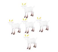 ULTECHNOVO 5Pcs PVC Simulation Farm Animals Model Ornaments Goat and Lamb Figurines for DIY Decor Educational Props PVC Material Friends and Family