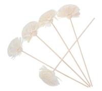 ULTECHNOVO 5pcs Rattan Aromatherapy Sticks with Faux Chrysanthemum Flowers Fragrance Diffuser Sticks for Home Decor Bedroom Bathroom and More